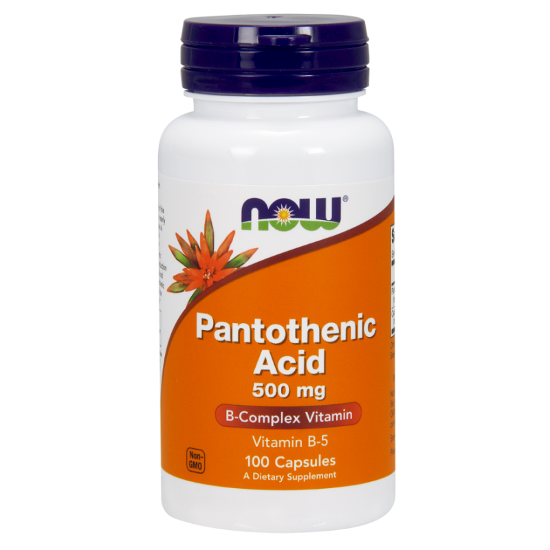 NOW FOODS Vitamin B5, Pantothenic Acid, 500mg x 100 Caps (pantoteenhape